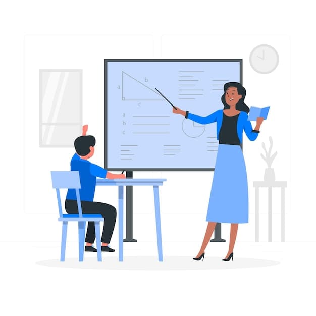 Illustration of a teacher in the classroom