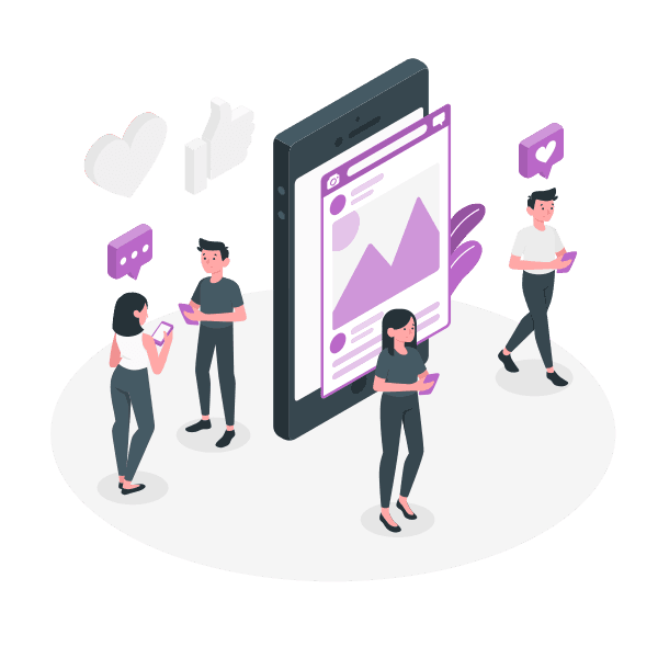 Illustration of teachers sharing resources online
